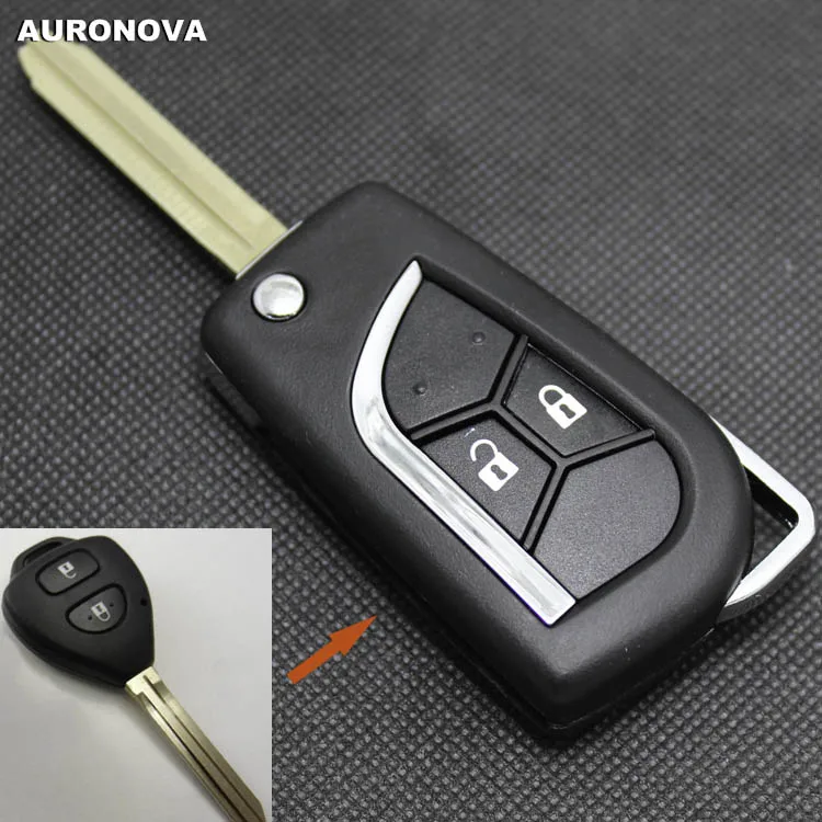 AURONOVA новый обновленный откидной Складной Корпус ключа для Toyota Corolla Rav4 Vios Yaris 2