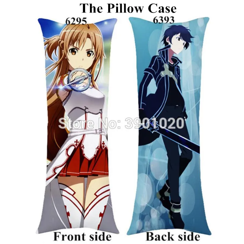 Аниме меч искусство онлайн Кирито Асуна обнимая тело pillowcover мультфильм атака на