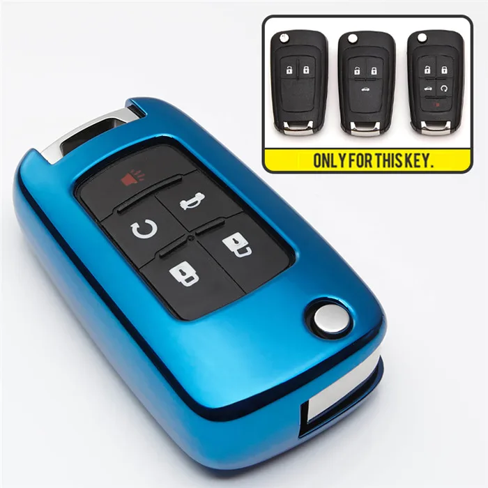 blue only case Для Chevrolet Cruze 2013 Spark Onix Siverado Volt Camaro Aveo 2011 2012 Sonic Orlando Malibu Trax TPU чехол для автомобильного ключа Держатель - Название цвета: blue only case