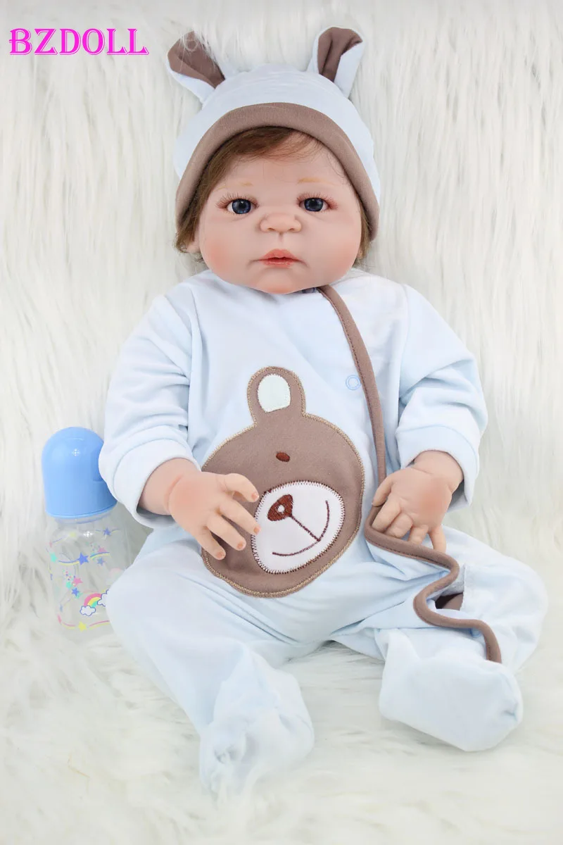 55 см силиконовая кукла Reborn Baby Boy реалистичные игрушки 22 дюйма новорожденные