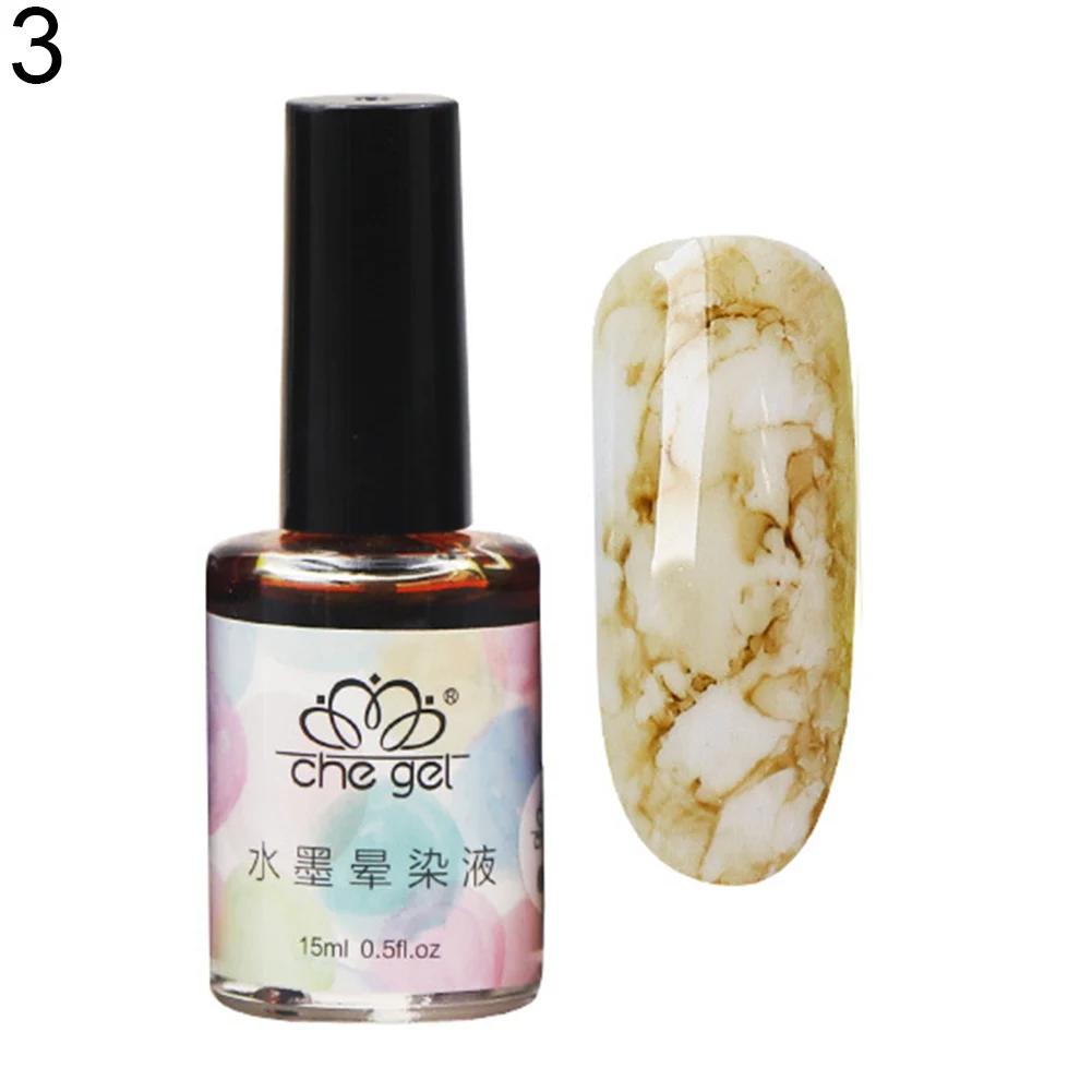 New 15ml Watercolor Ink Nail Polish Blooming Gel Smoke Effect Marble Smudge Liquid