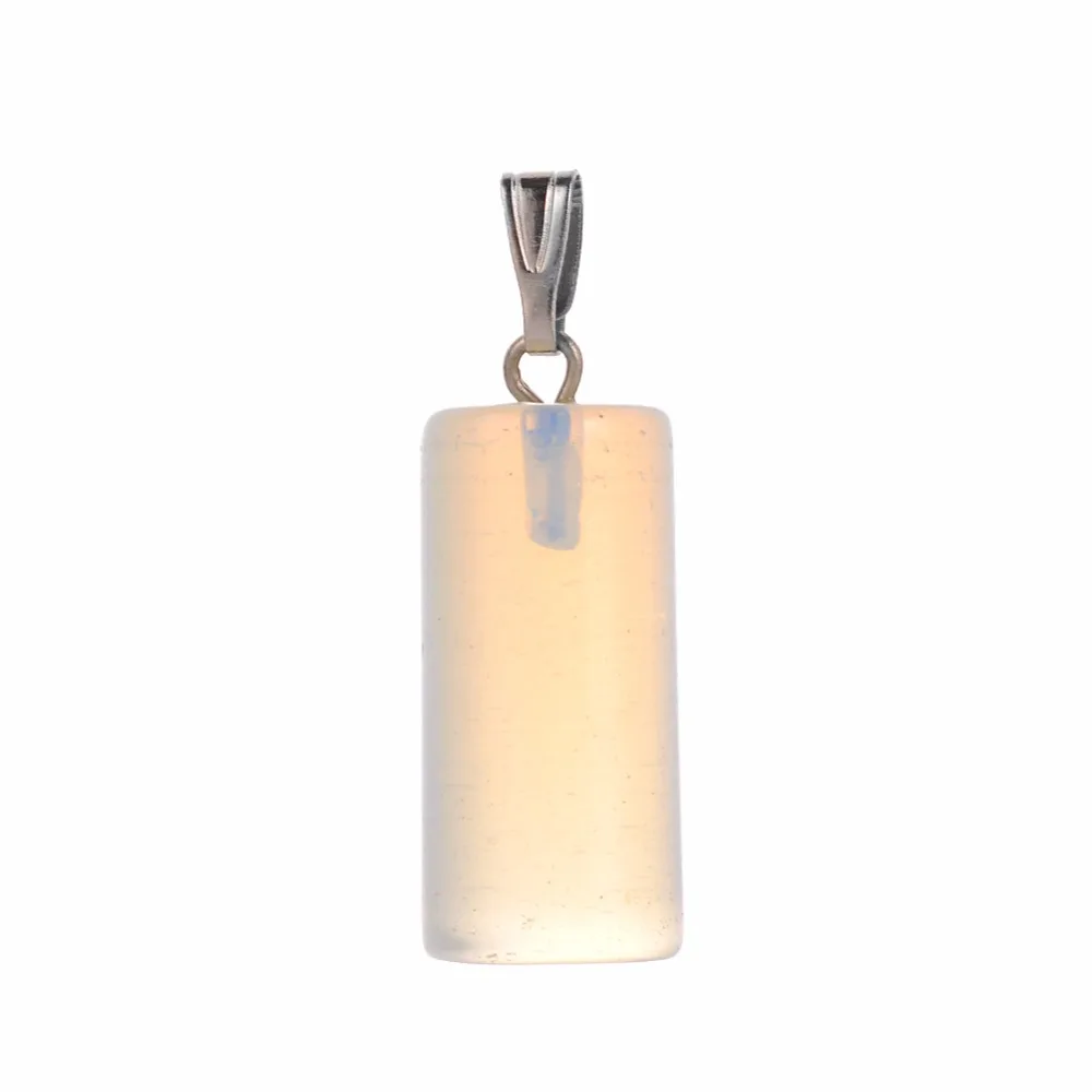 Natural Cylinder shape Pendant Chakra Quartz Gem Stone pendulum DIY Necklace Charm Healing Reiki Beads For Women Jewelry | Украшения и