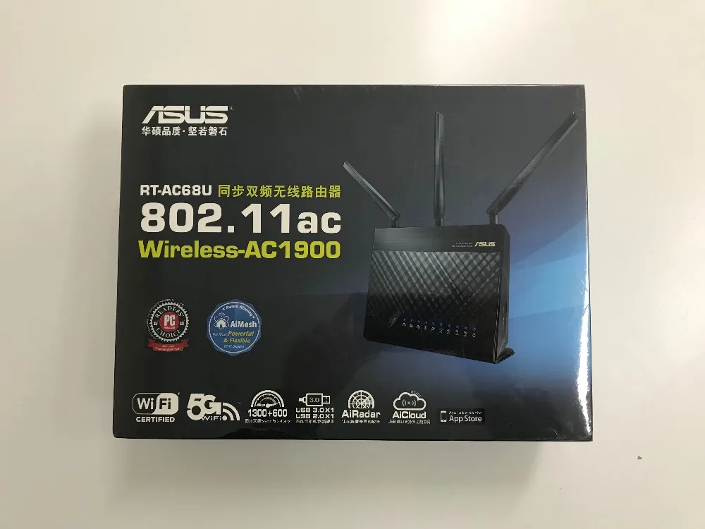 ASUS RT-AC68U весь дом двухдиапазонный AiMesh Wi-Fi роутер обновляемый Merlin AC1900 1900 Мбит/с aiproadth сетевой безопасности по тренду