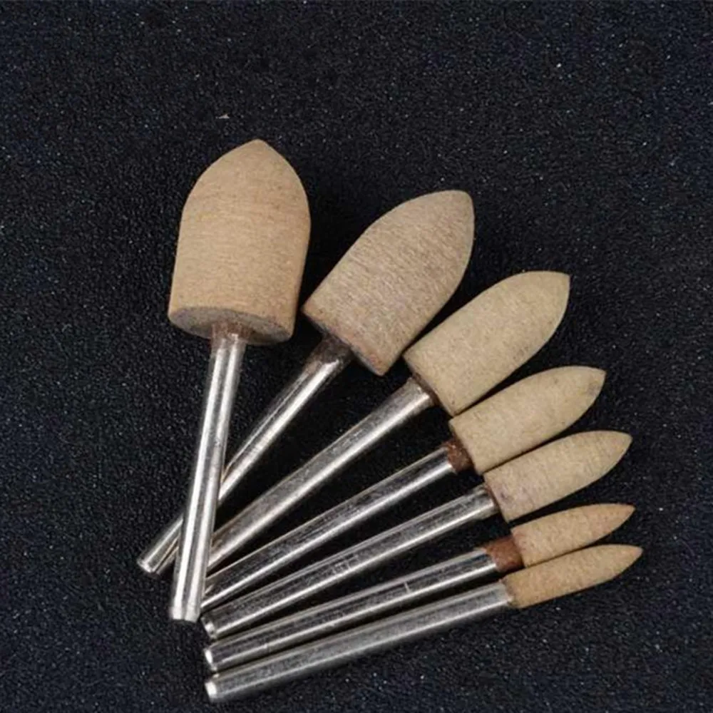 

one piece Conical leather grinding head 3MM SHK Cowhide sandpaper block 4-12MM