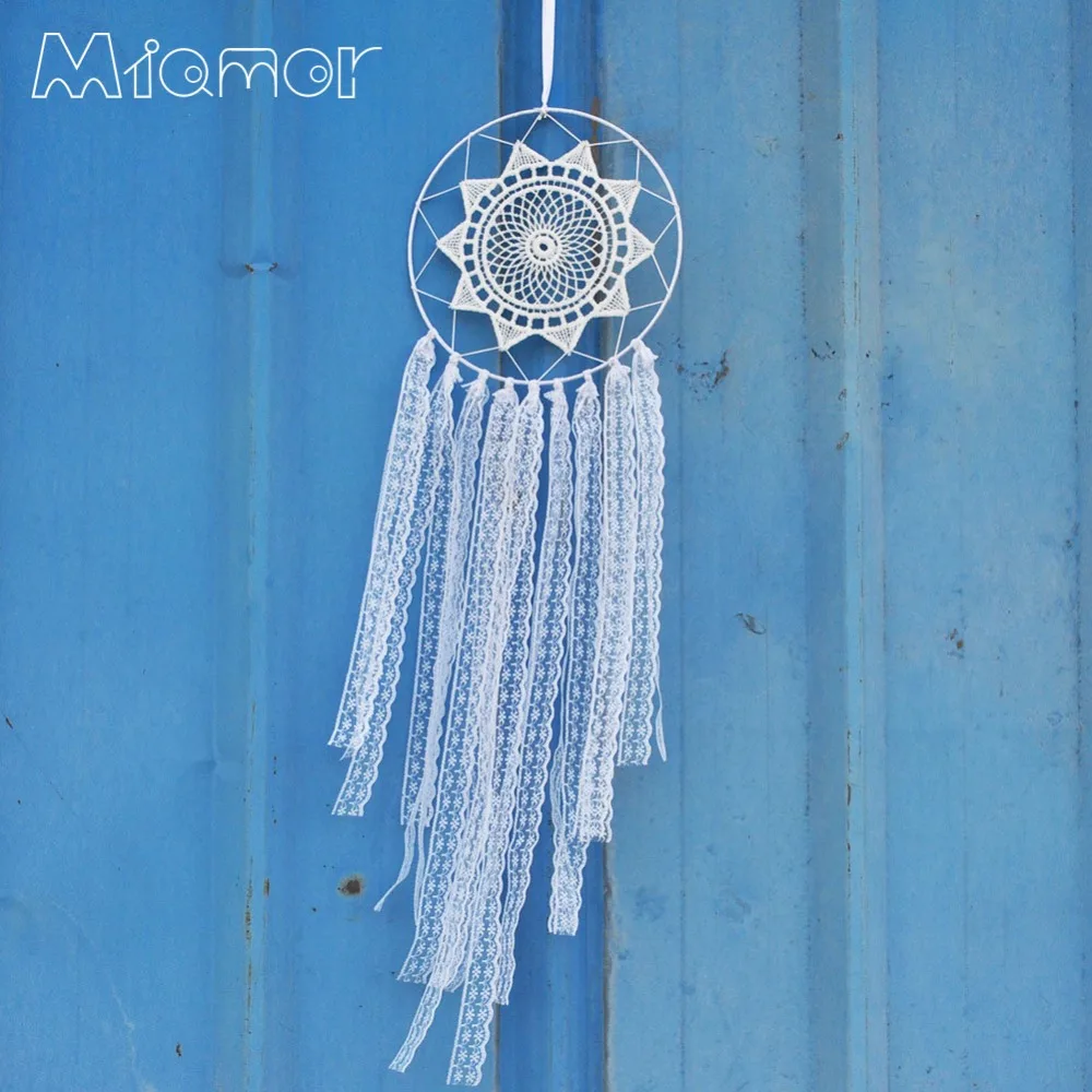 Новый модный подарок индийский Кружевной Белый Ловец снов колокольчики в