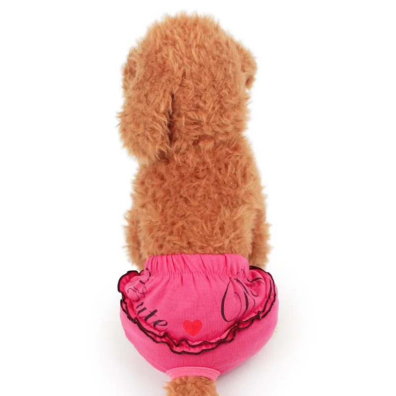 Сексуальная Вышивка Кружева Женский подгузник для собак многоразовый прочный