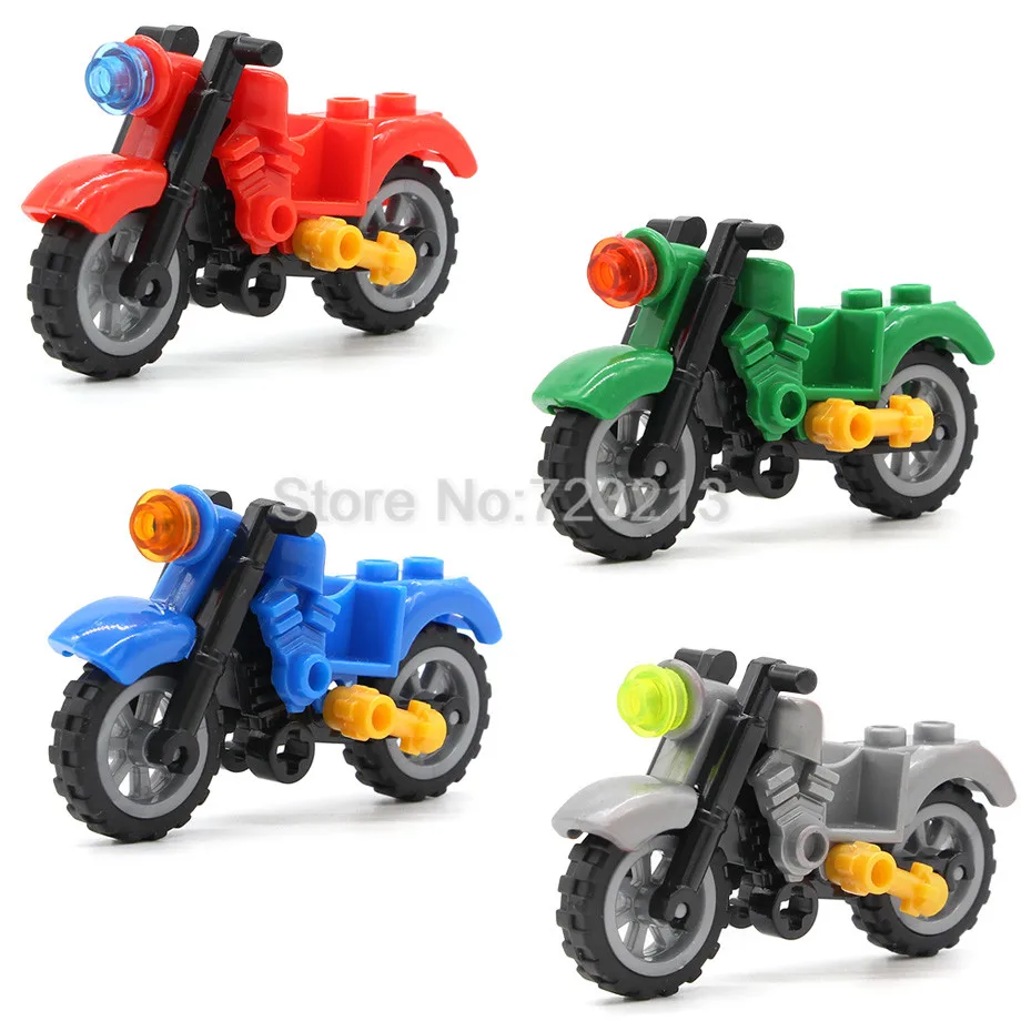 Harley Moto Одиночная транспортных средств аксессуары для мотоциклов MOC части военный спецназ город строительные блоки модель игрушки для детей