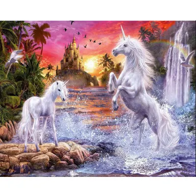Diamond Embroidery Animal Horse Cartoon Landscape Painting Cross stitch Full drilling birthday present Home Decoration | Дом и сад