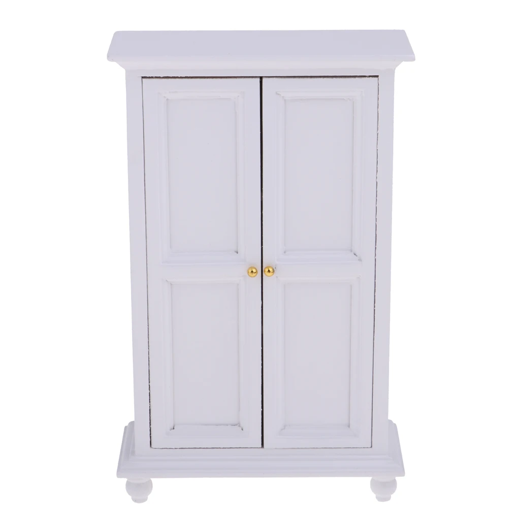

1/12 Dollhouse Miniature Furniture Wooden Cabinet Wardrobe Model Room Decor