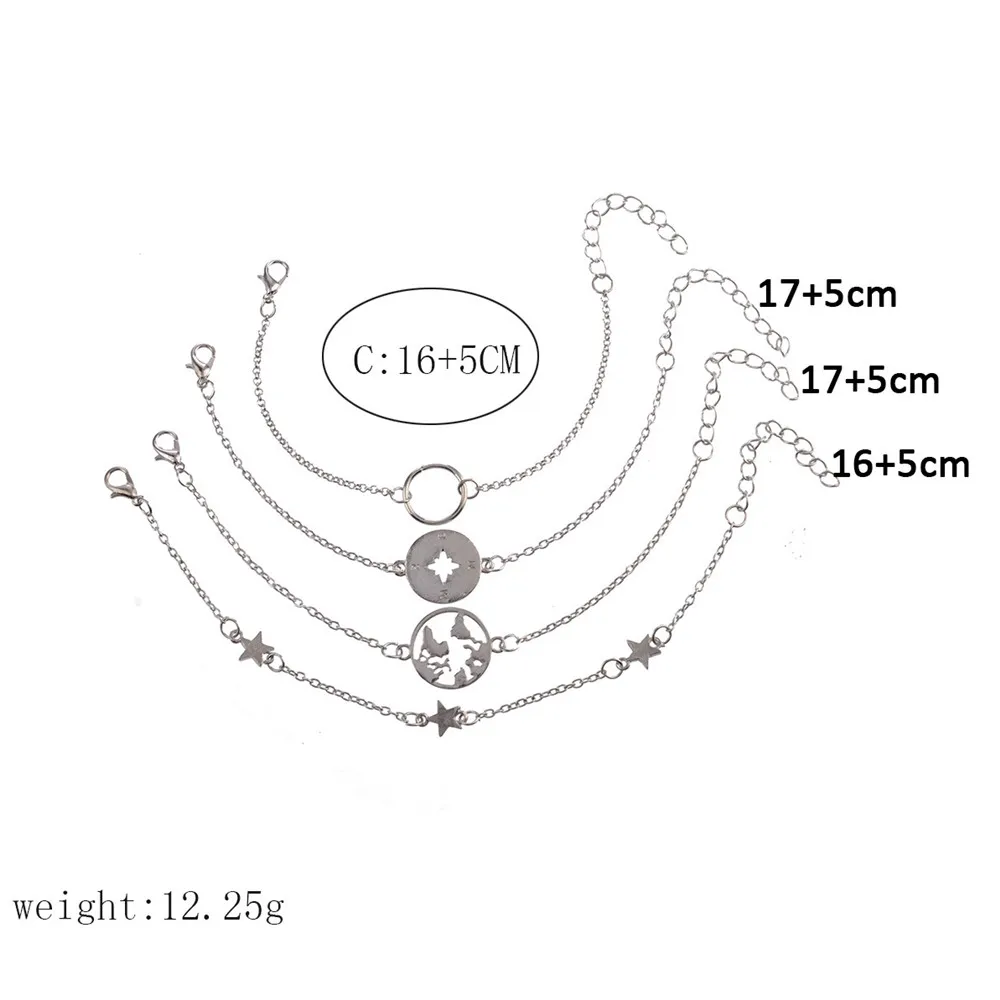 MLING 4 шт./компл. женский браслет со звездой и картой мира | Украшения аксессуары