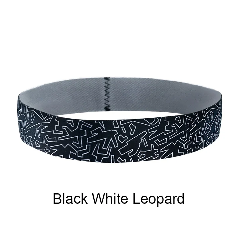 black white leopard VEQKING Спорт фитнес тонкий головная повязка, эластичность впитывает пот баскетбол повязки на голову для бега, Женщины Мужчины Спорт голова волосы Пот Группа - Цвет: black white leopard