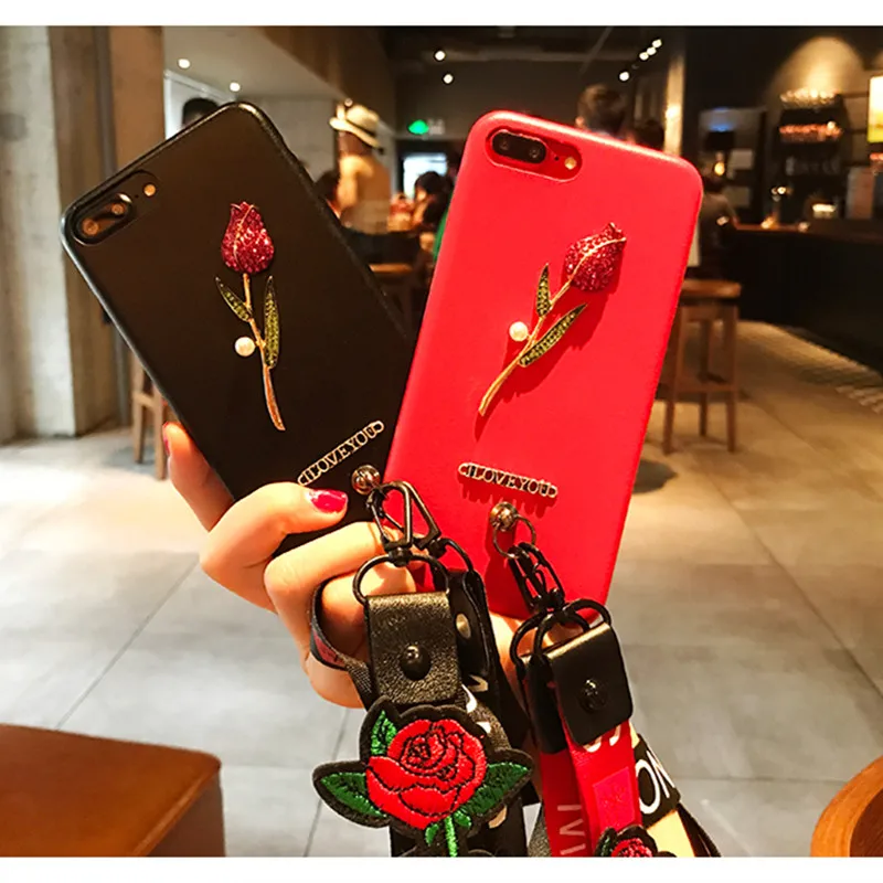 Чехол Dower Me для Iphone XS Max XR X 8 7 6 6S Plus модный блестящий чехол с розами и вышитыми