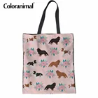 Льняная Женская сумочка Coloranimal, 3D милая животная собака, кавалер, Чарльз, спаниель, Женская прочная Женская сумочка с принтом