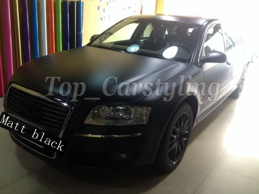 Атласная Черная фотопленка с выпуском воздуха/матовая Виниловая пленка для