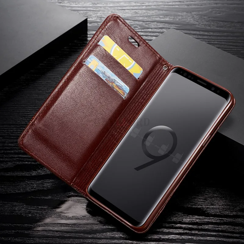 Роскошный Магнитный чехол книжка из искусственной кожи для Galaxy S10 Lite S9 S8 Plus с