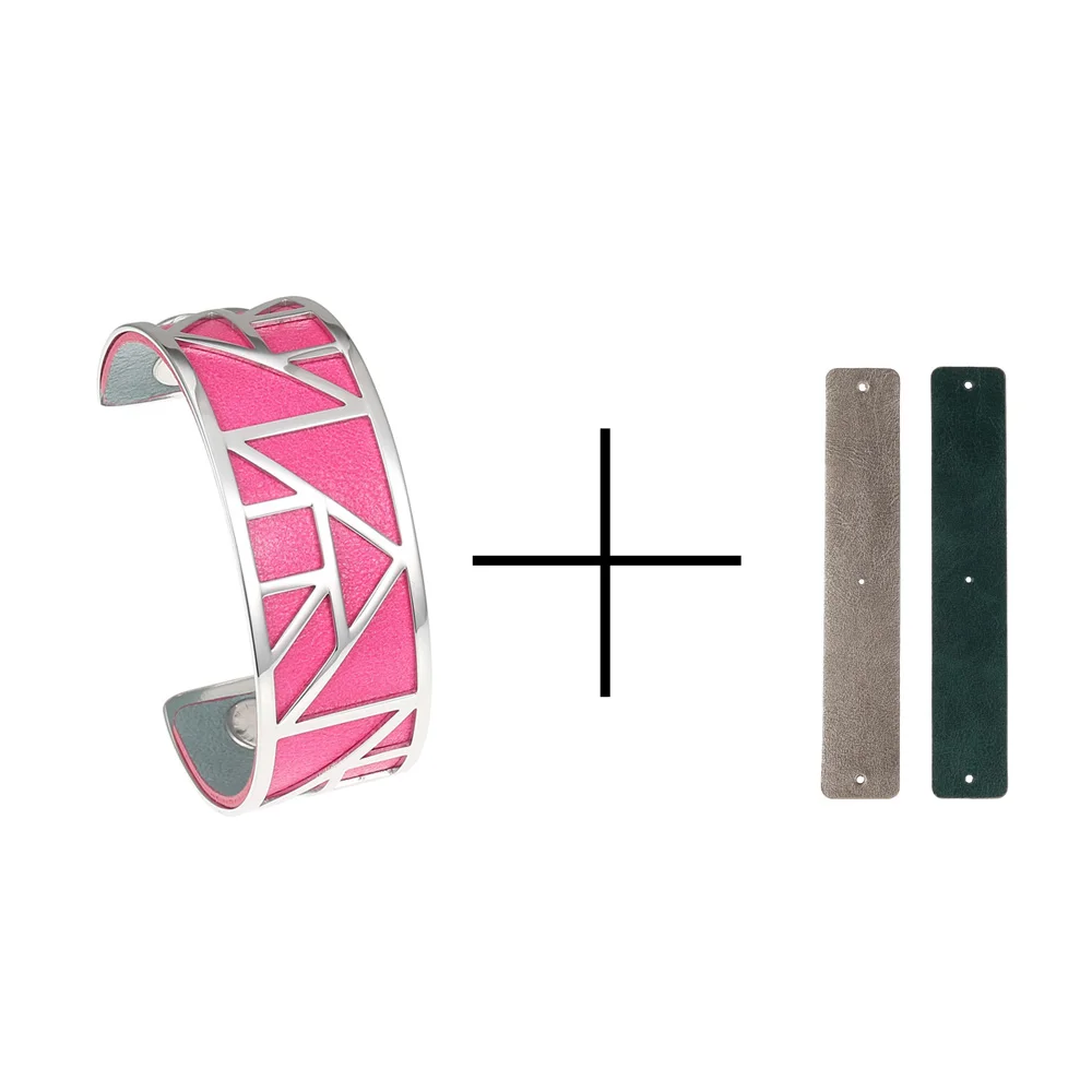 002 Браслет Cremo из нержавеющей стали, манкетка, Femme Bijoux Yoiumit, сделай сам, Реверсивные кожаные браслеты-манжеты для женщин, ювелирные изделия, Pulseiras - Окраска металла: 002