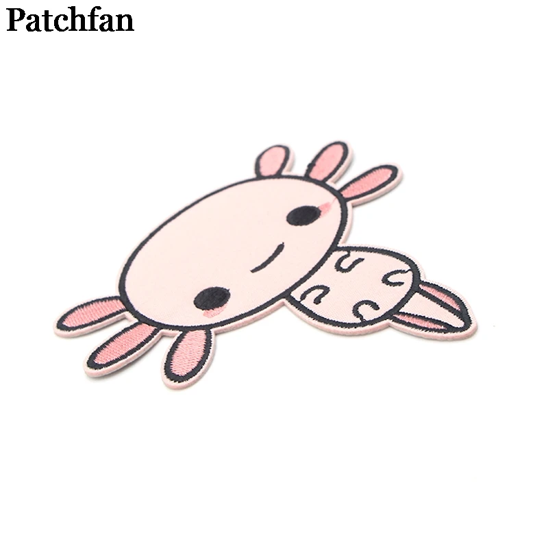 Patchfan Happy Axolotl аппликация нашивки наклейки для шитья рубашка сумка Одежда para куртка одежда значки железные на футболке A2093