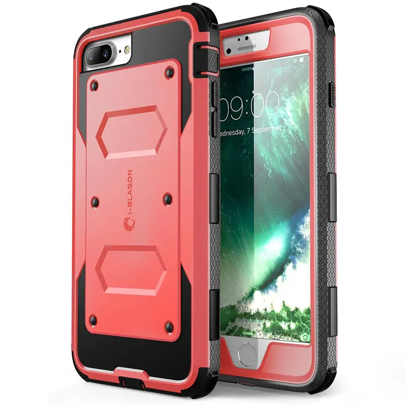 Pink Для iphone 7 Plus/8 Plus, Чехол i-Blason Armorbox, полный корпус, сверхмощный ударопрочный бампер, чехол со встроенным протектором экрана - Цвет: Pink