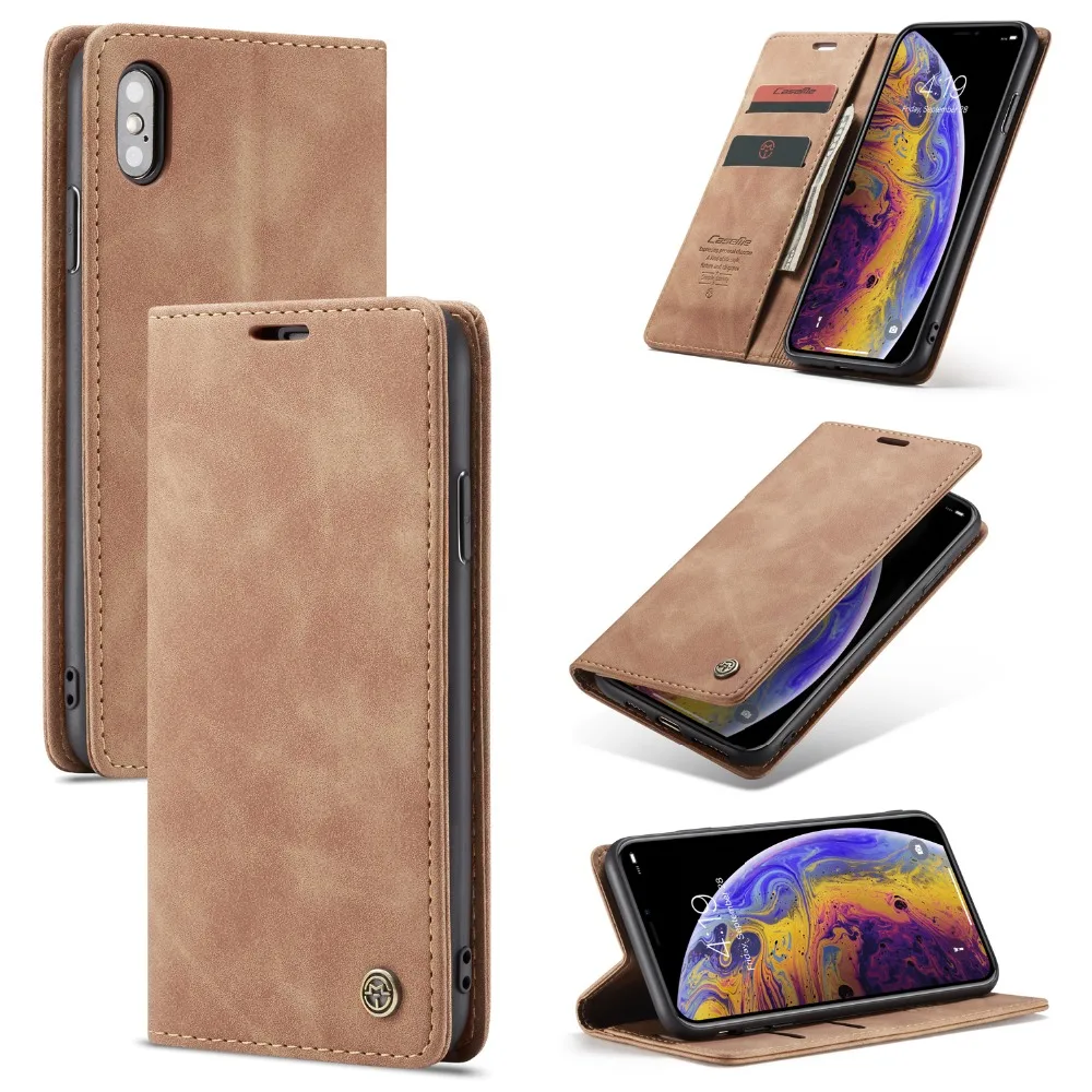 Чехол-книжка CaseMe с магнитной подставкой и отделением для карт iPhone 5S SE 6 6s 7 8 Plus