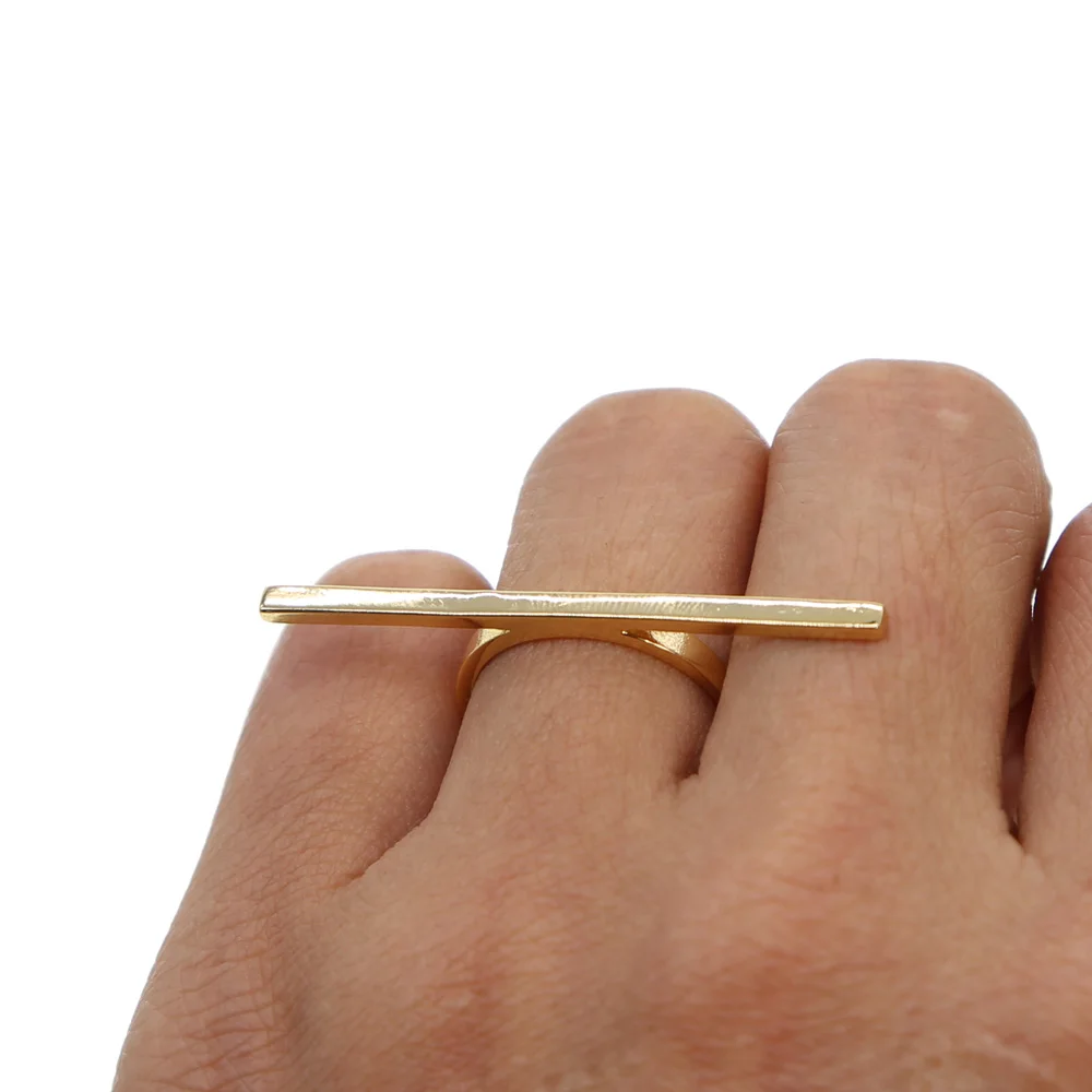 Полированный геометрический золотое покрытие цвет модные длинные бар Тощий три