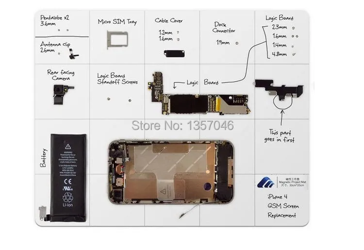 Магнитный проектный коврик 30*25 см PC телефонный винт адсорбционный рабочий для