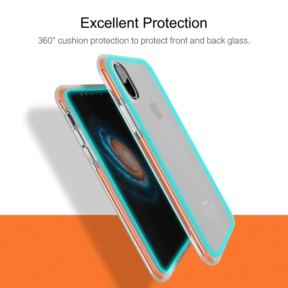 Крышка корпуса ля iPhone X + закаленное стекло TPU TPE гибридная Прозрачная крышка