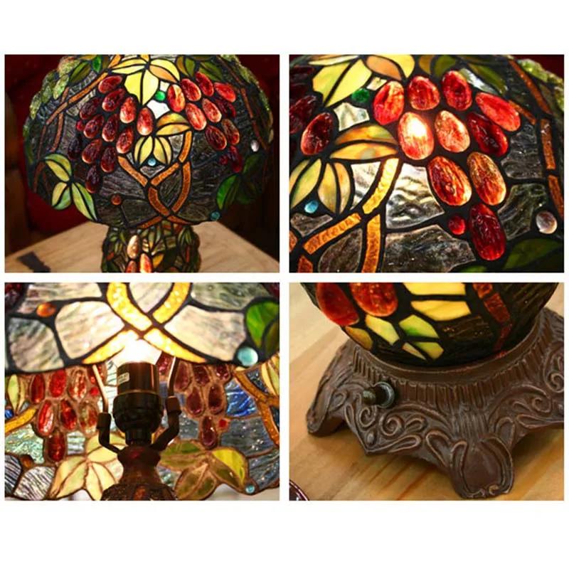 Настольная лампа FUMAT из цветного стекла в винтажном европейском стиле|stained glass table