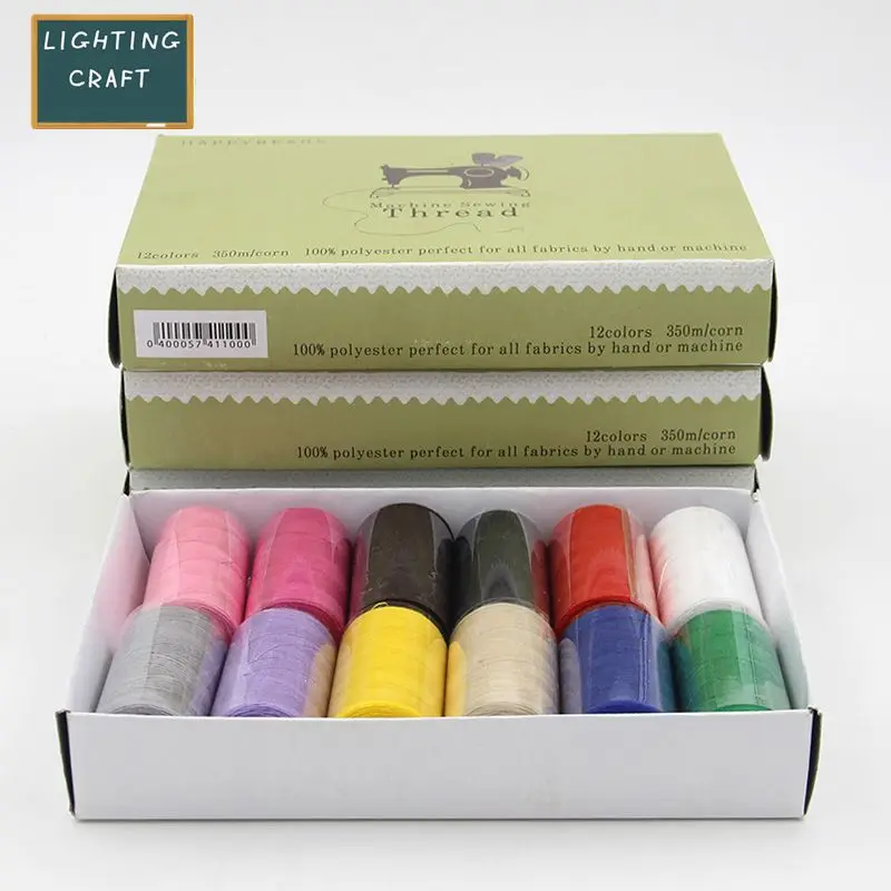 12 цветов/партия 350 м в рулоне 4200 м|thread for sewing machine|polyester threadthread |