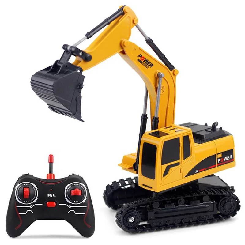 Yellow 2,4 ГГц 6Ch 1:24 Rc экскаватор мини Rc грузовик перезаряжаемый имитационный экскаватор Подарочная игрушка для детей - Цвет: Yellow