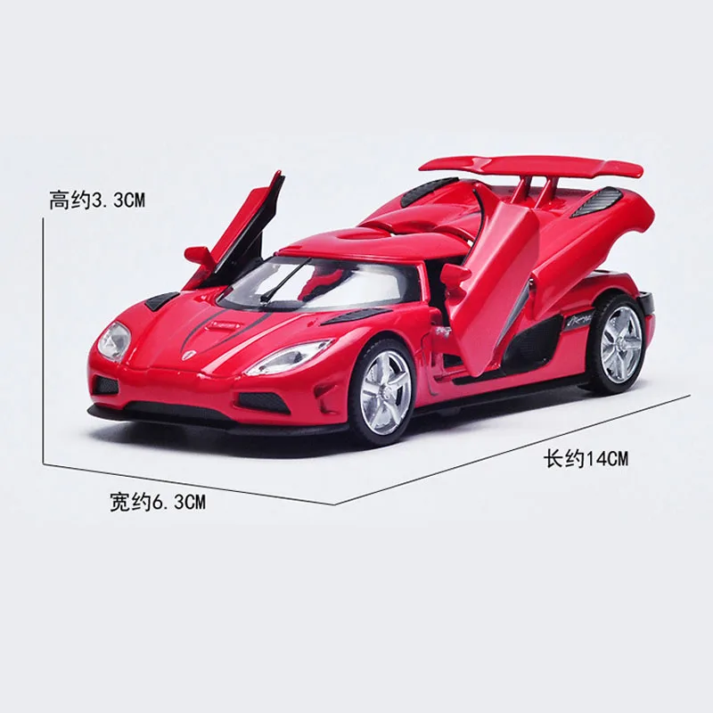 Mnotht 1/32 мини-модель автомобиля Koenigsegg из сплава с откидной спинкой, звуковые огни, литая под давлением модель автомобиля, игрушечный транспорт mo