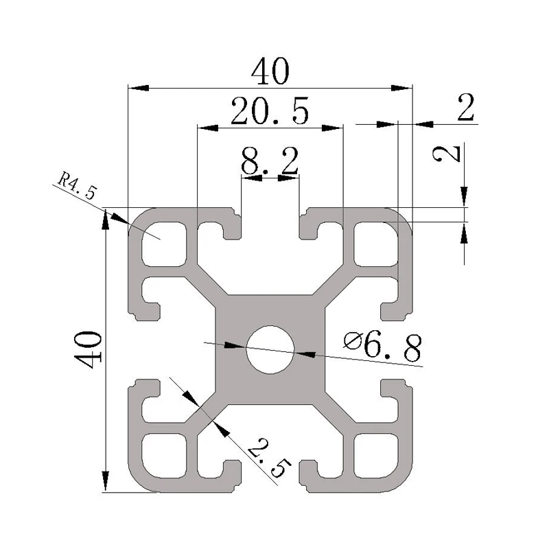Bodanli industrial aluminium profiles 4040 black European standard T Slot Extruded alloy profile 6063 t5 for framing |