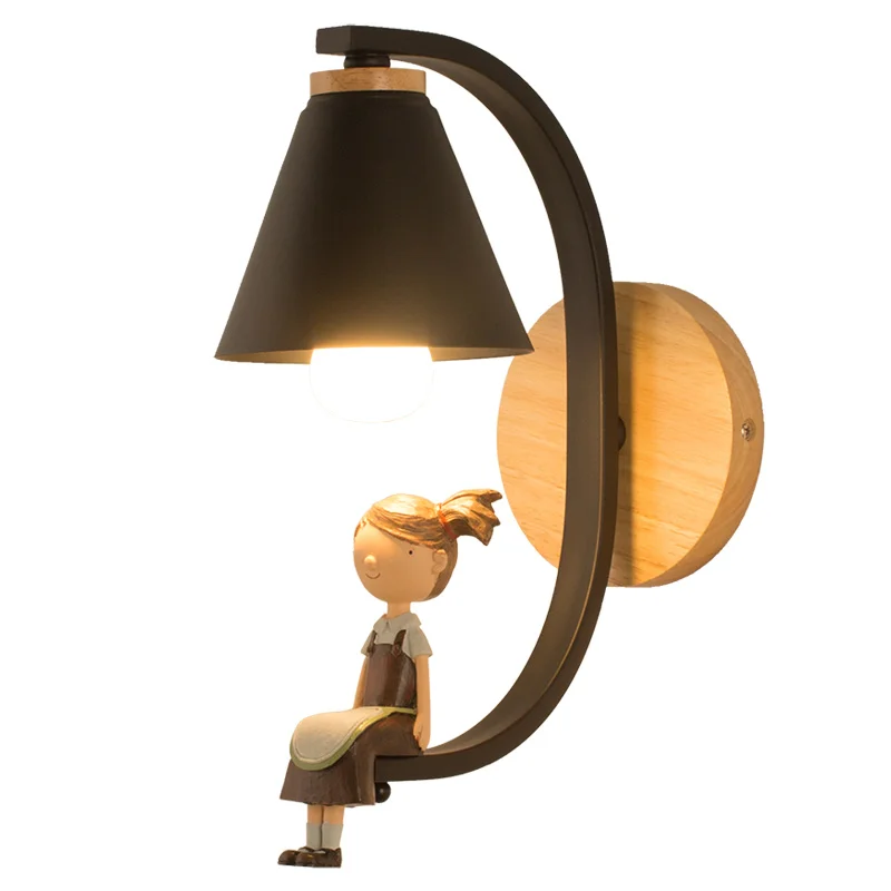 Настенные светильники для детской комнаты 1 шт. белые/черные металлические