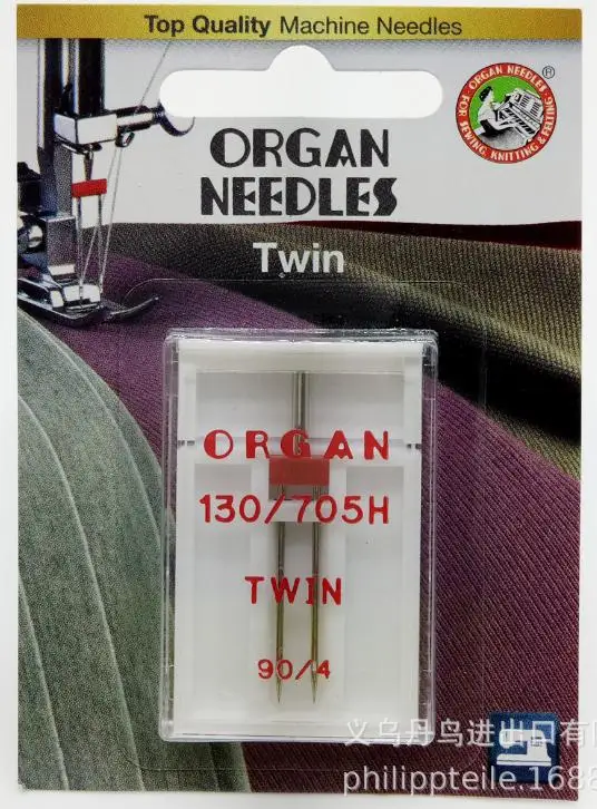 Высокое качество машинных игл organ 130/705H двойные иглы для бытовых швейных машин 4 мм двойная игла - Цвет: Темно-серый