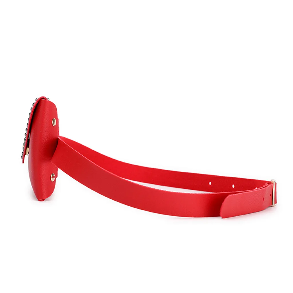 Aelicy Женская однотонная поясная сумка с заклепками уличная стильная маленькая