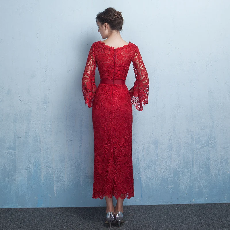 Robe De Soiree Русалка бургундское длинное вечернее платье Элегантное Длинное для