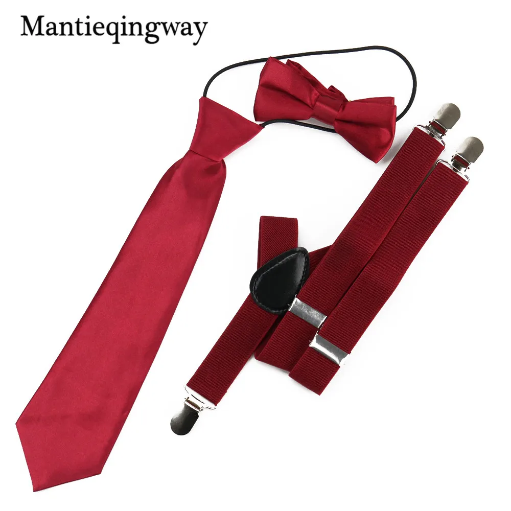 Mantieqingway Эластичные подтяжки для маленьких мальчиков галстук бабочка набор детей