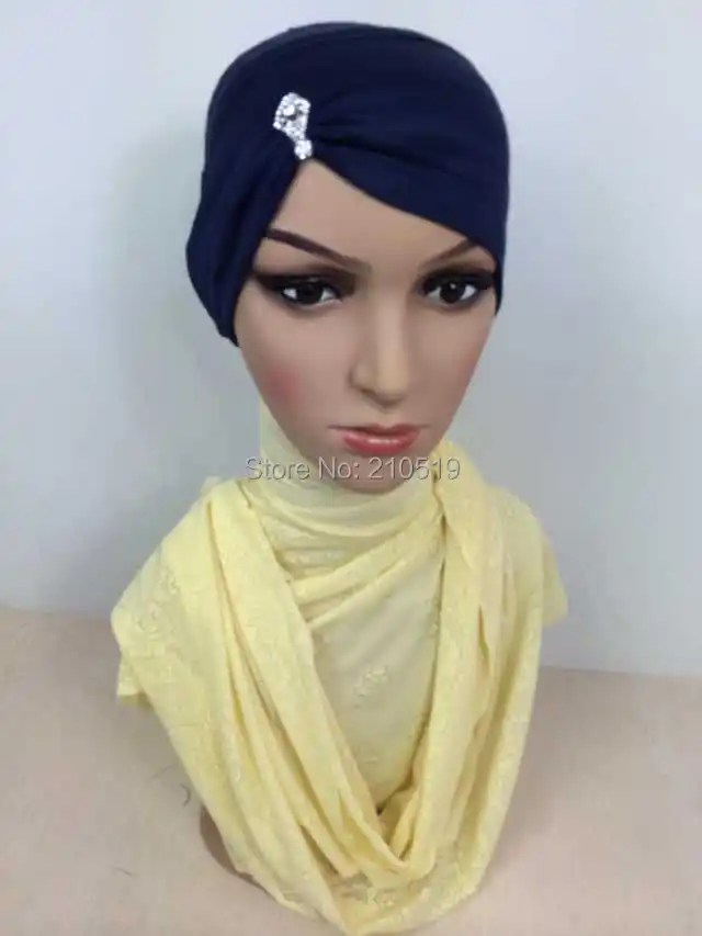 Yav003 ; Быстрая трубка мусульманские underscarf с боковыми складками и камни