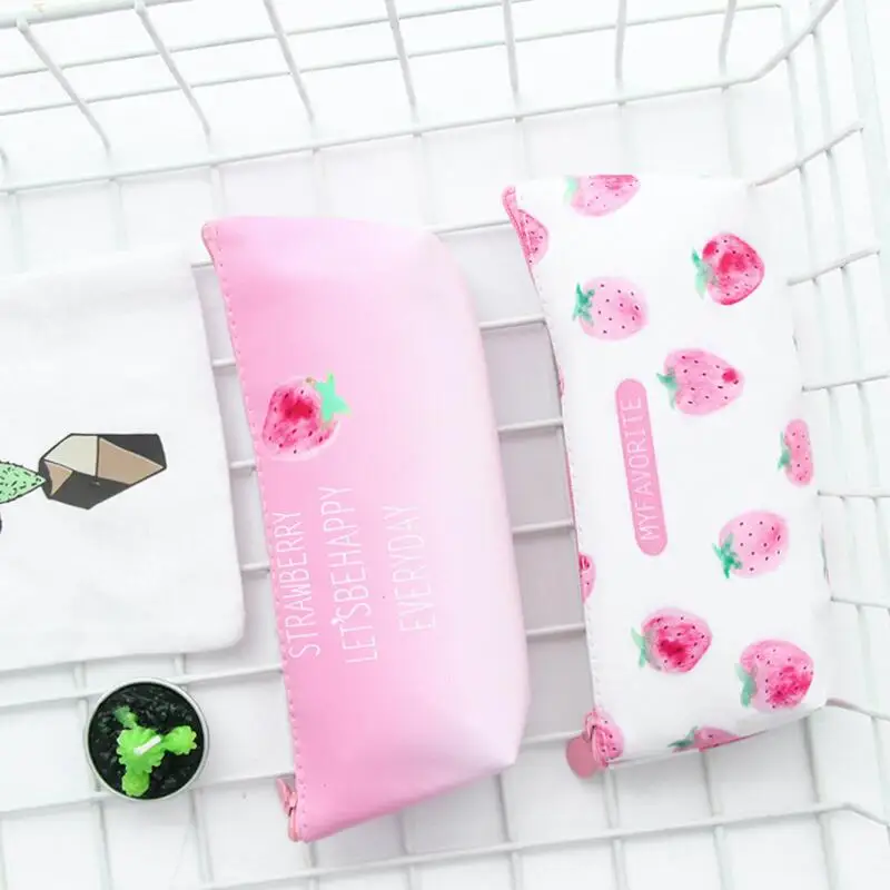 Милый силиконовый пенал для карандашей с клубникой органайзер хранения
