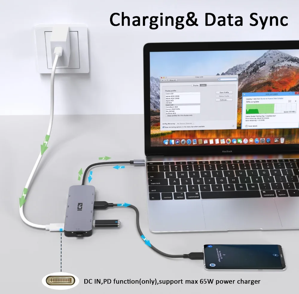 ICZI USB C концентратор 10 в 1 Тип до 4K HDMI VGA 3 0 кард ридер RJ45 Мощность конвертер для MacBook