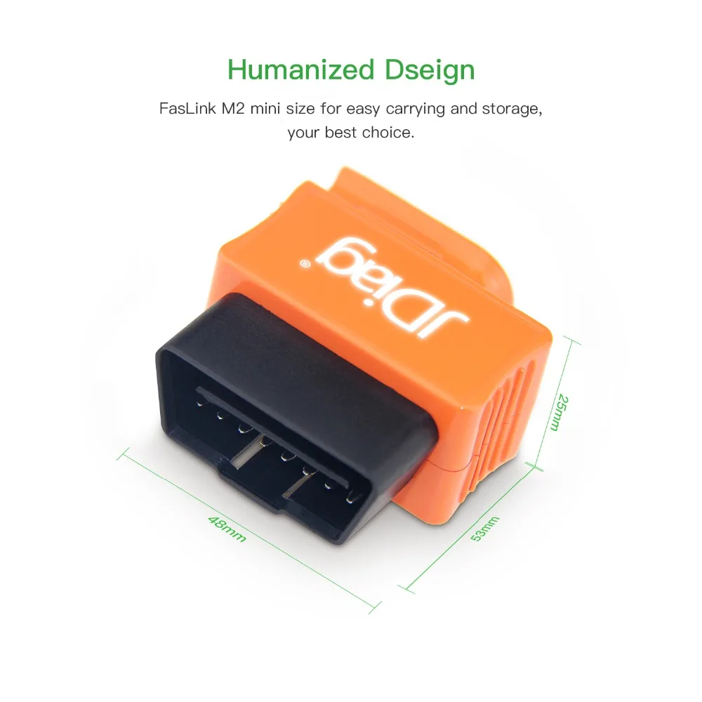 Оригинальный Автомобильный сканер JDiag FasLink M2 Bluetooth 4 0 OBDII считыватель кодов