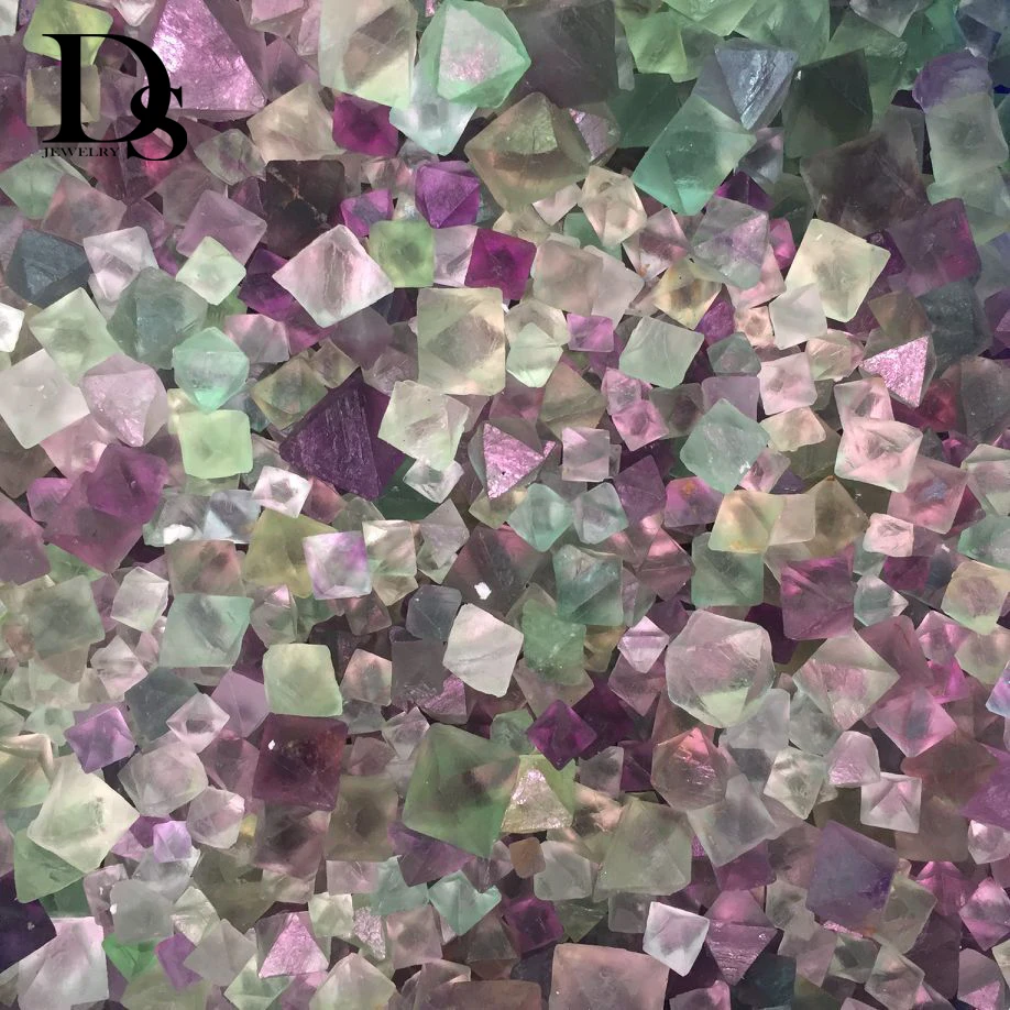 10 шт. натуральный прозрачный флюорит Octahedron зеленый кварц Фиолетовый Кристалл