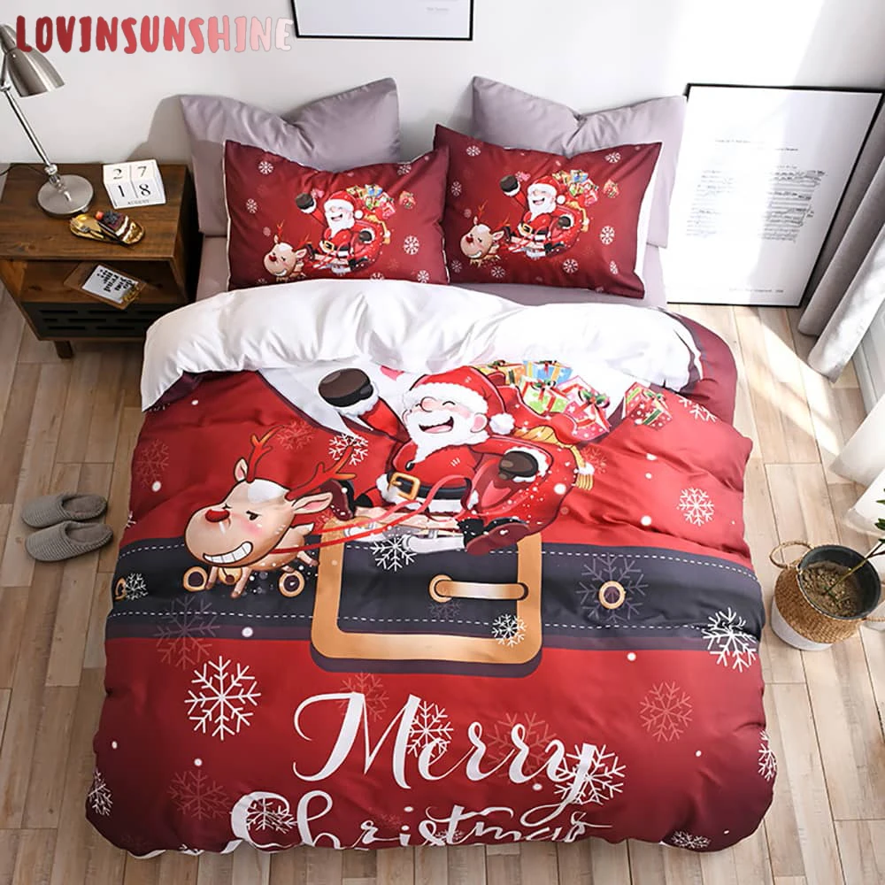 LOVINSUNSHINEComforter набор большого размера с мультяшным пододеяльником Рождественский