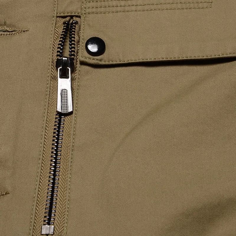 Мужская хлопковая куртка на весну и осень однотонная Простая Повседневная