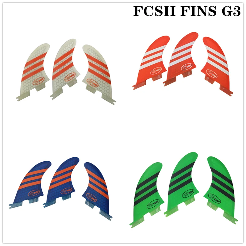 Плавники для серфинга FCS2 G3 красные/синие/белые/зеленые сотовые плавники трехслойные из стекловолокна