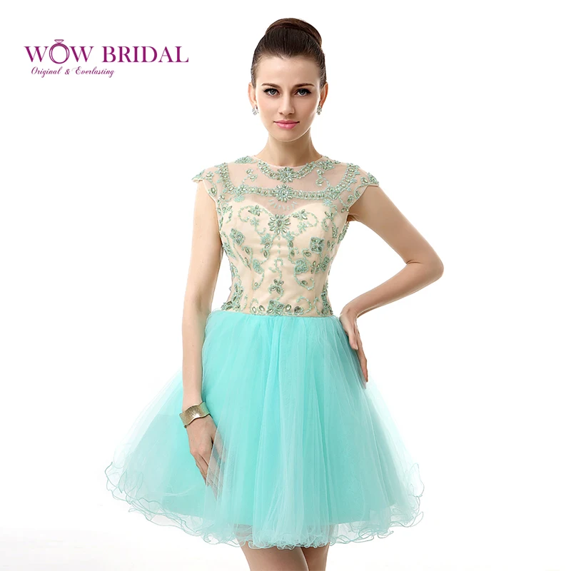 Wowbridal мятно-зеленые короткие платья с бисером для встречи выпускников 2021 новые