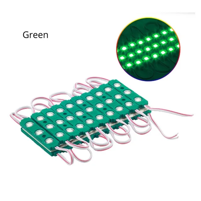 green 20 шт DC12V Светодиодный модуль SMD 5054 3 светодиодный s инъекций объектив IP65 Водонепроницаемый высокая яркость для световой короб для рекламы знак подсветкой - Цвет: green