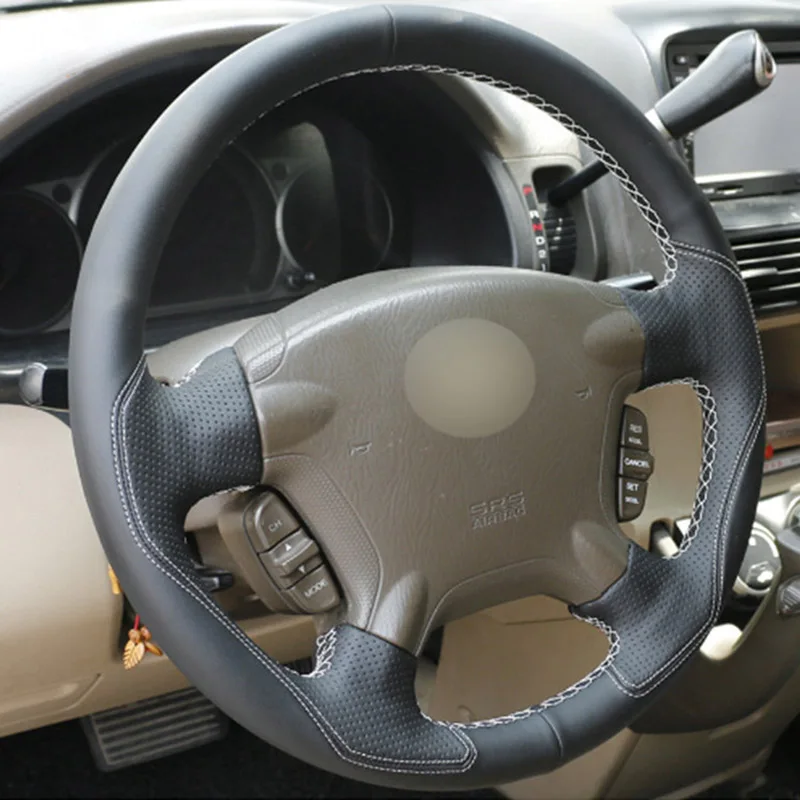 Топ Кожаный руль ручной стежок на обертывание крышка для Honda CRV CR V 2003 06|Чехлы руль|