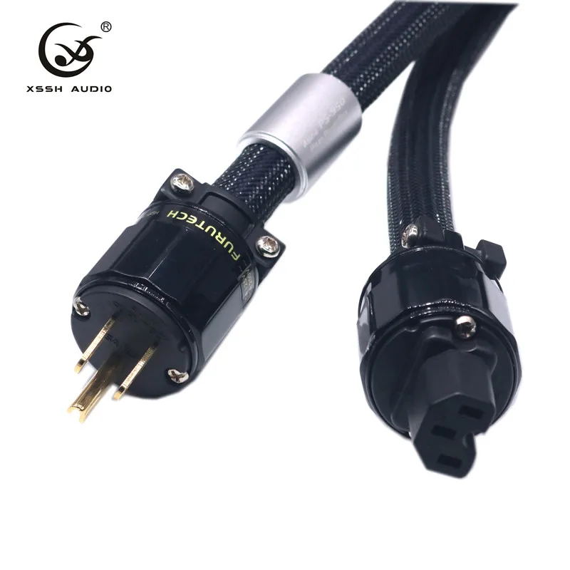 XSSH аудио Hi End Hifi DIY 15A OFC Чистая медь США + IEC 3 контакта контакты AC гнездо Мужской