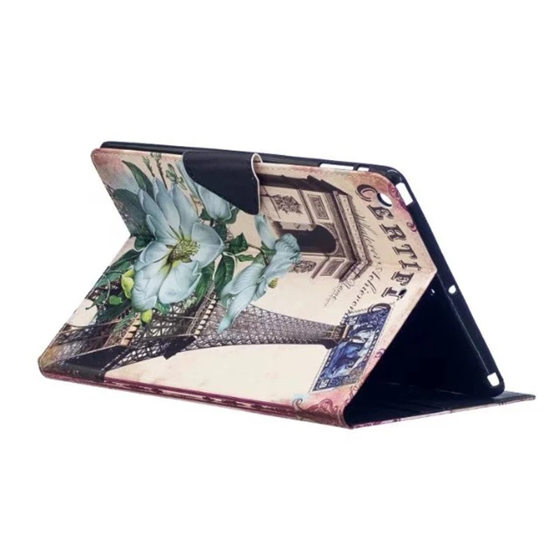 

For ipad 5 Smart Magnet Leather case Luxury 3D Stereo Relief Painting Flower Stand for ipad air 1 iPad 5 Tablet cases Wake/Sleep