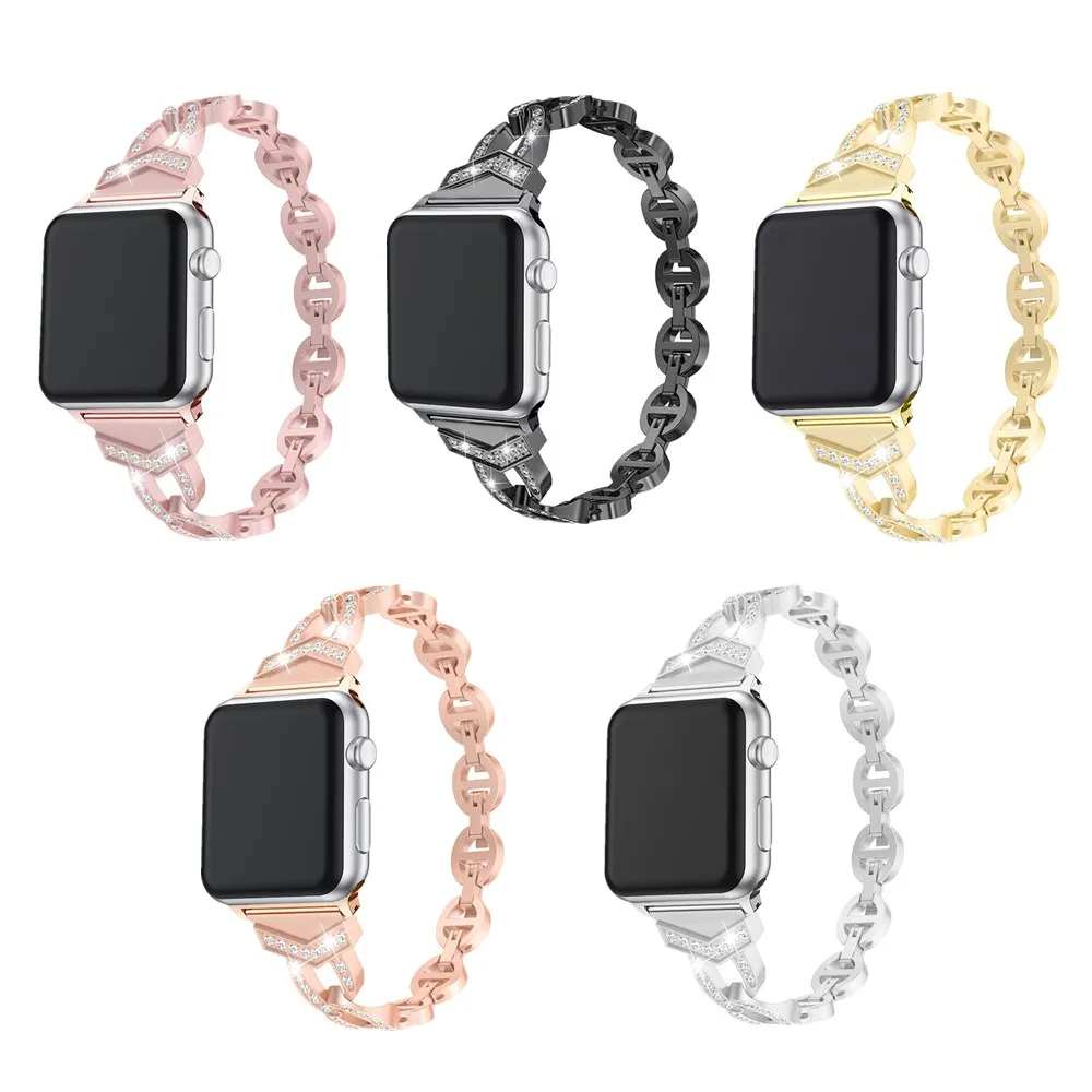 Браслет женский со стразами для Apple Watch SE Band Series 6/5/4/3/2 38 мм 42 40 44 мм|Ремешки часов| |